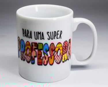 Caneca de Porcelana Chocolate Grande Personalizada 330ml
