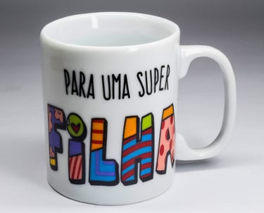 Caneca de Porcelana Chocolate Grande Personalizada 330ml