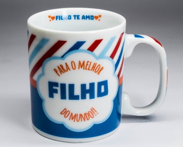 Caneca de Porcelana Chocolate Grande Personalizada 330ml