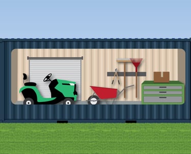 Landscapers use of shipping containers