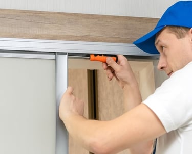 Fixing closet doors that fall off track Roller or wheel replacement