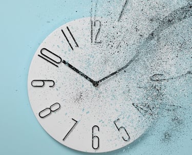 Uhr die zerbirst-Symbol für Zeit dehnen in der Fürhrung