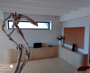 Peinture intérieure, maison moderne dans les tons boisés, réalisé par Entreprise Couleurs Bassin