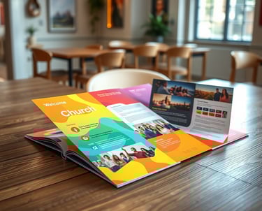 une brochure de l'église avec une brochure de l'église