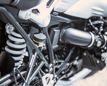 a motorcycle with a motorcycle in the background