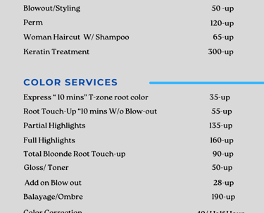 Holiday special deal for hair services