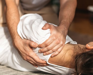 a woman is shown in a massager
