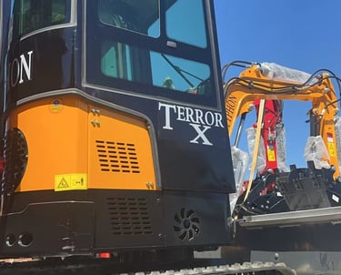mini excavator with cabin