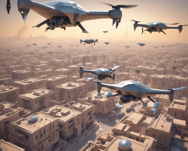 A large, modern military ship is docked by the waterfront, displaying advanced radar and communication equipment on its deck. Several flags are visible atop the vessel, while the surroundings include urban buildings and a mostly clear sky.