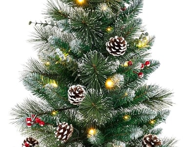 60CM/90 Pre Lit Christmas Tree, 2FT/3FT Table Top Aa christmas tree with pine cones and pine cones
