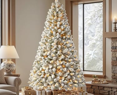 Pre-Lit Artificial Christmas Tree a christmas tree with a white christmas tree