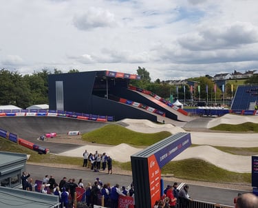 A fun bmx track, with lots of fantastic branding