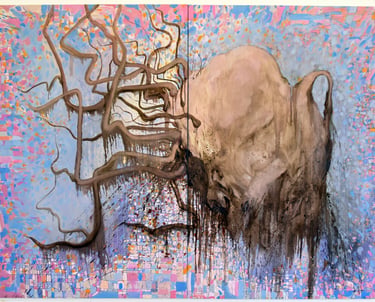 Queer life, oil on canvas, 180x240 cm, 2023, Remi Jablecki