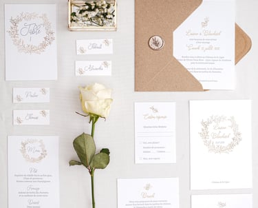 une photo de la papeterie de mariage