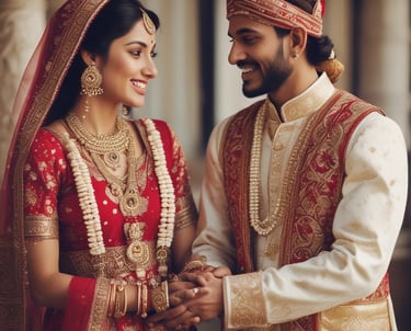A beautifully arranged outdoor event featuring long tables adorned with floral centerpieces. The tables, covered in white tablecloths, are lined with wooden chairs. In the background, groups of people gather under large white umbrellas in a sunlit setting surrounded by trees.