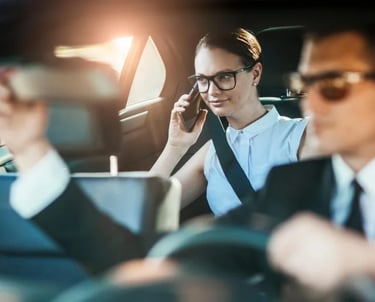Professional chauffeur service luxury black car for corporate