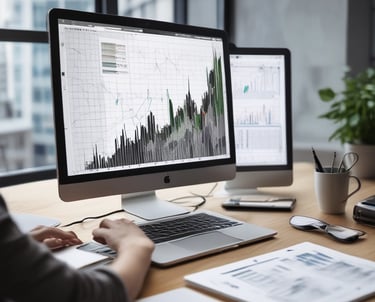 turned on flat screen monitor