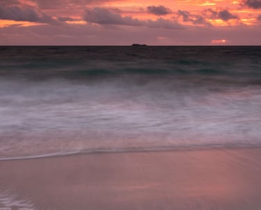 Dramatic red sunset at West Berneray Beach , Uist in Outer Hebrides