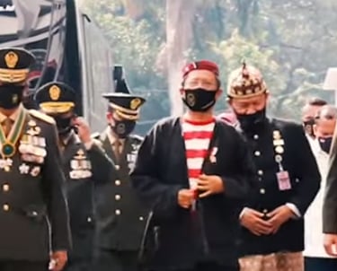 a group of men in military uniforms and masks