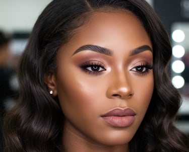 a woman with a brown hair and elegant makeup