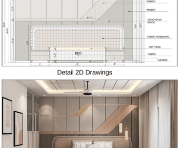 bedroom with 2d design