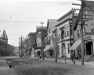 South Main Street in White River Junction looking north toward the Junction House.