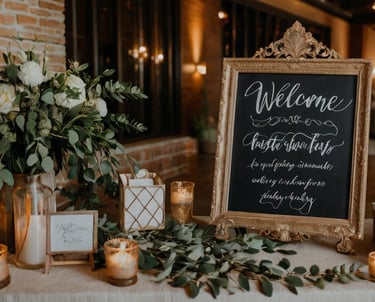 a sign that says welcome to the couple