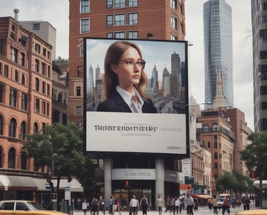 a man riding a skateboard down a street next to tall buildings