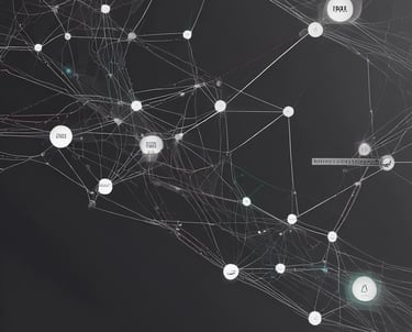 A digital illustration featuring a smartphone floating above a hexagonal platform, with gears and digital elements surrounding it. The screen displays a chatbot interface with various colored speech bubbles. The background is a solid light blue, emphasizing the technological theme. The text 'chatGPT' is displayed in 3D lettering on the right side.