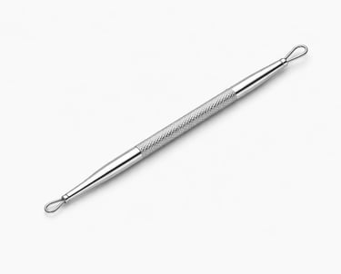 Comedone remover tool for hygienic acne and pore care, stainless steel skin care tool
