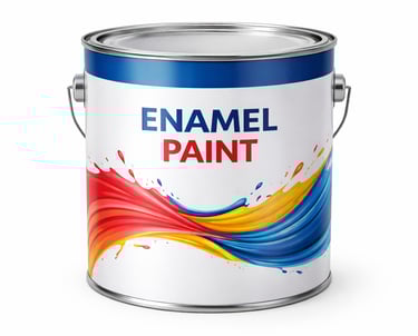 Enamel paint bucket with durable glossy finish for construction use