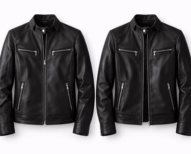 Stylish black leather fashion jackets with modern slim fit design