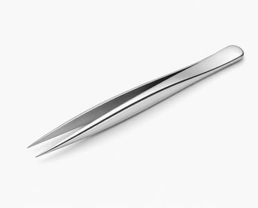 Pointed tip tweezers for ingrown hair and precision grooming
