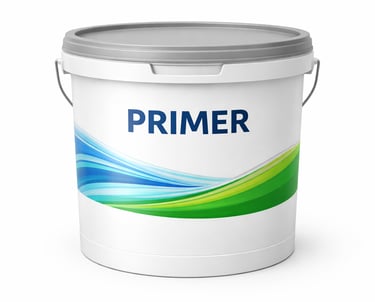 Construction primer paint bucket for surface preparation