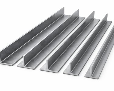 Structural steel angles for building and support frameworks