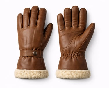Insulated winter leather gloves with soft lining for cold weather protection