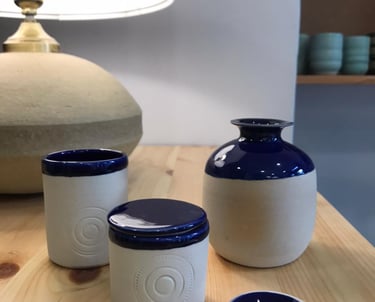 Ceramique Unique, collaboration artiste, indigo