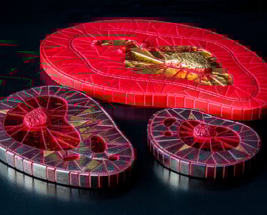 Grupo de amebas oro rojo