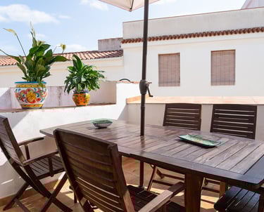 Terraza con vistas en la segunda planta de Carmens Rural, Sant Jordi