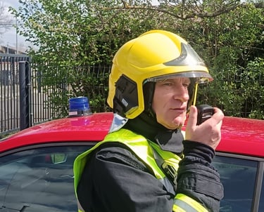 Capitaine da sapeurs pompiers en intervention