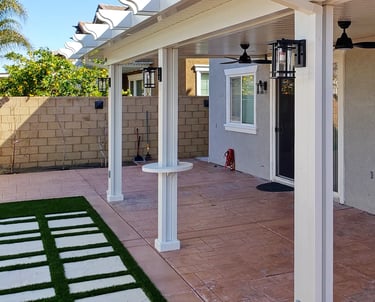 AlumaTable for an Alumawood patio post, color is white.