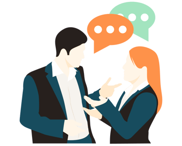 Duas pessoas conversando