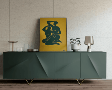 a painting of two women