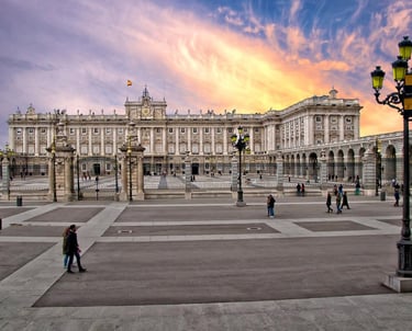 Atardecer en el palacio Real  Madrid