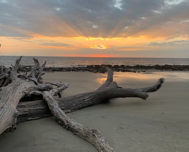 Beautiful sunrise on the beach, calm energy