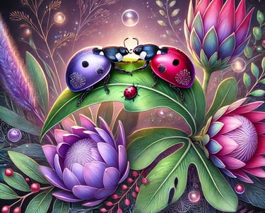 The African Lady Bugs of 'The Canopy of Jewels', Afromantasy book by Chinenye Egbuna Ikwuemesi