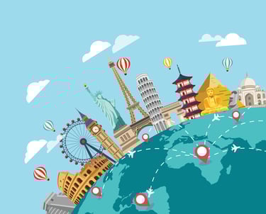 a globe with a map of the world international routes from pakistan