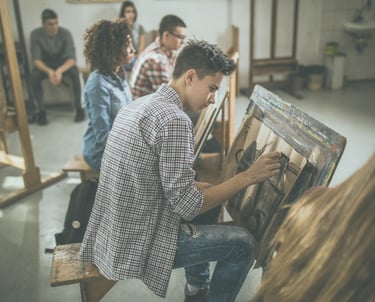 SWB Global Academy Nurturing Curious Minds Individualized Learning | Students in art class