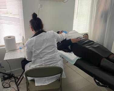 MDN Management team providing health screenings at a community event.