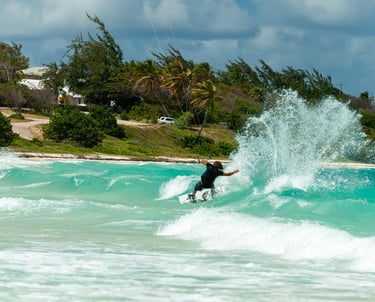 kitesurfing at Jabberwok beach Antigua